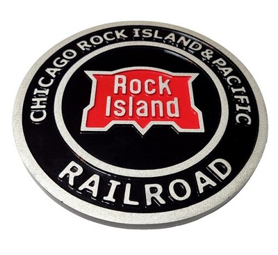   Cast Aluminum CRI&PRR ''Rock Island'' Railroad Engine Sign Plate Plaque Emblem