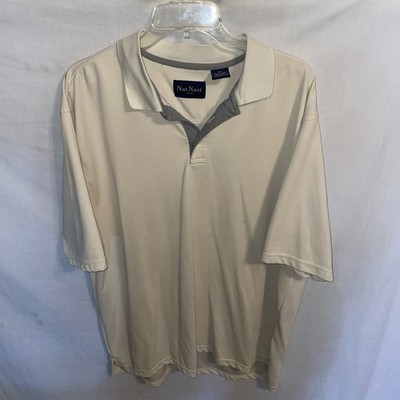 Nat Nast Polo Shirt Mens Size 2XL Beige Going Out Party Fun