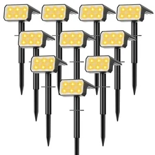 Solar Spot Lights Outdoor, [10 pack/118 ] 4 Modes Auto On/Off Solar Landscape...