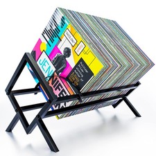 Vinyl Record Storage Rack   Matte Black LP Organizer for 100 Albums  Heav