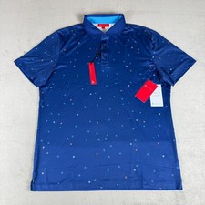 Redvanly Savile Polo Shirt Mens Large Mazarine Blue Performance Golf 110 NWT
