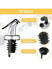 2Pcs Oil Bottle Spout Pourer Wine Liquor Pourer Cap Dispenser Seasoning Bottles