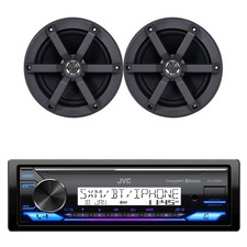 JVC in-Dash Marine Bluetooth Stereo Receiver, 2x 6.5" 100W Boat Audio Speakers