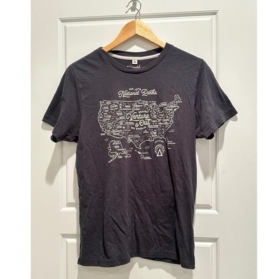 The Landmark Project National Parks Map T-Shirt Mens Medium Gray Venture Out
