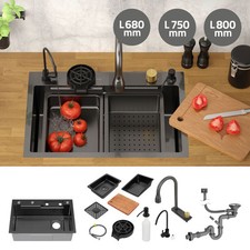 Lavabo da incasso antracite con sifone altri accessori vasca lavandino a scelta