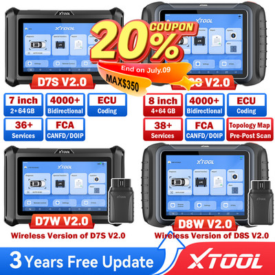 XTOOL Bidirectional Scan Tool D7S D7W D8S D8W E.CU Coding Full System 2026 V2.0