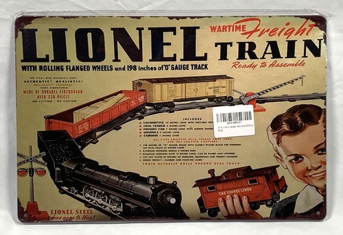 Neu Lionel Train Kriegsfracht Metall Blech Wandschild 11,75" x 7,75" - Bild 2 von 3