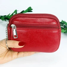 Mini Women’s Wallet Small Card Holder Coin Purse Clutch Zipper Keychain