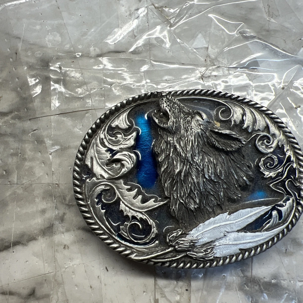 Vintage Western Style Silver Nickel Howling Wolf Hair Clip 70s Amazon.com: Longcreek Men main image 4