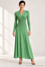 Giorgio Armani Long-Sleeve Ottoman Knit Maxi Dress | Made in Italy | Size 38