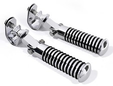 Fu&szlig;rasten Set mit Klemme f&uuml;r Sturzb&uuml;gel Custom Chrom Schelle Sundance Universal