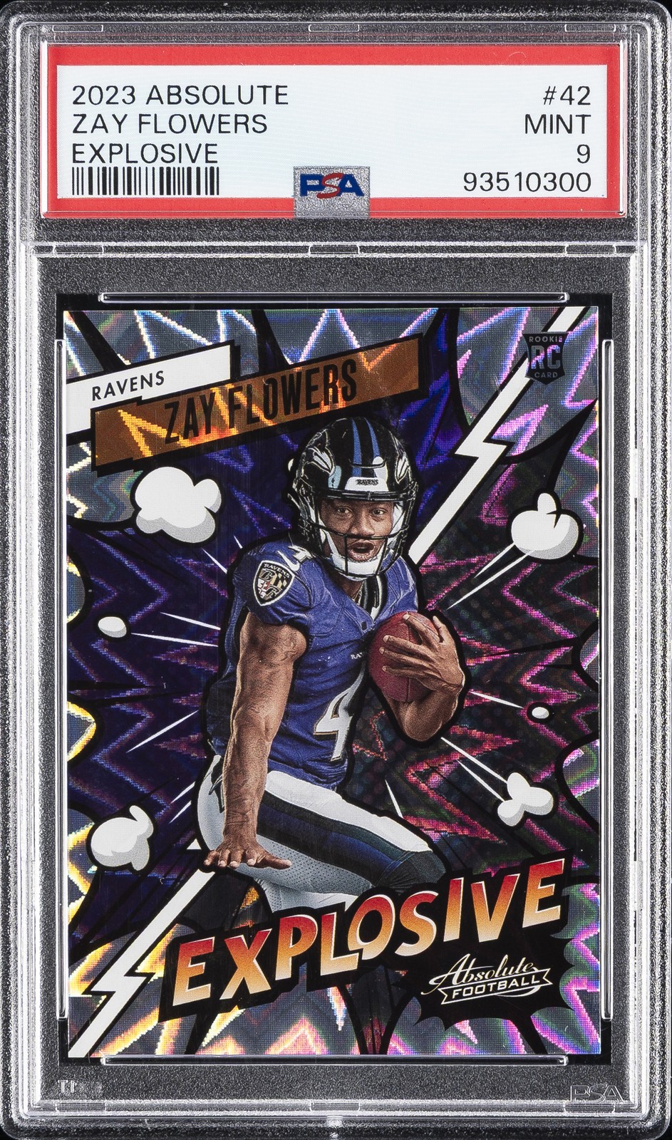 2023 PANINI ABSOLUTE EXPLOSIVE #42 ZAY FLOWERS PSA 9