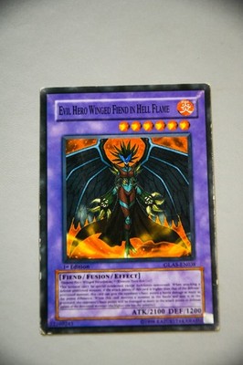 Evil Hero Winged Fiend In Hell Flame 1ST EDITION NM GLAS-EN038 Yu-Gi-Oh! 44