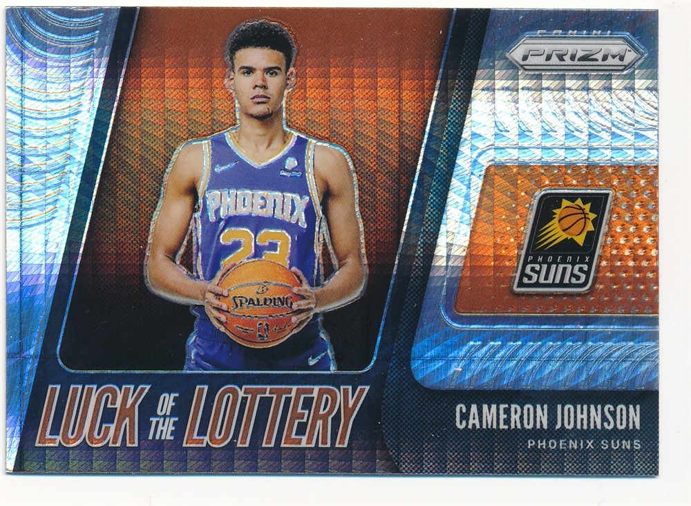 CAMERON JOHNSON 2019-20 PANINI PRIZM LUCK OF THE LOTTERY SILVER HYPER #11 RC