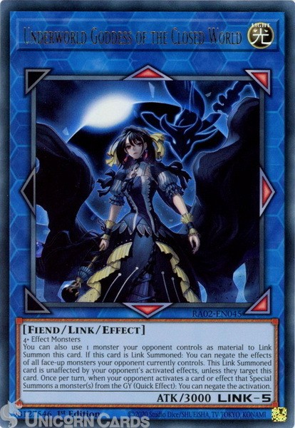 RA02-EN045 Underworld Goddess of the Closed World : Ultra Rare 1st Edition YuGiO