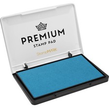 Premium Medium 3x4 Inch Rubber Stamp Felt Pad Light Blue Color Ink
