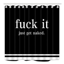 Funny Fabric Shower Curtain Black Extra Long Curtains Bathroom Waterproof