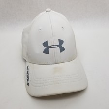 Under Armour Men's Hat Cap White  W/Grey Logo Lightweight Medium Golfer/Baseball