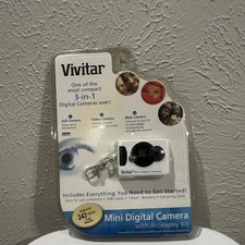 Vivitar Mini Digital Camera White Miniature USB Built-in Flash Video Web Still