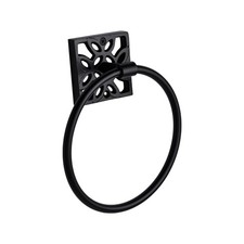 Matte Black Bathroom Towel Ring Hand Holder Wall Mount Modern Hardware Fix