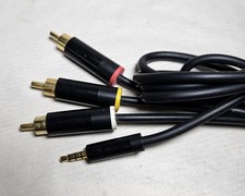 Microsoft Xbox 360 E Slim AV Cable OEM 3.5mm to RCA Composite Replacement Works