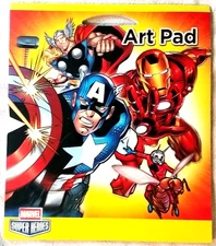 LOT of Marvel Super Heros Oversize Art Pad and Crayon Marker Box Set
