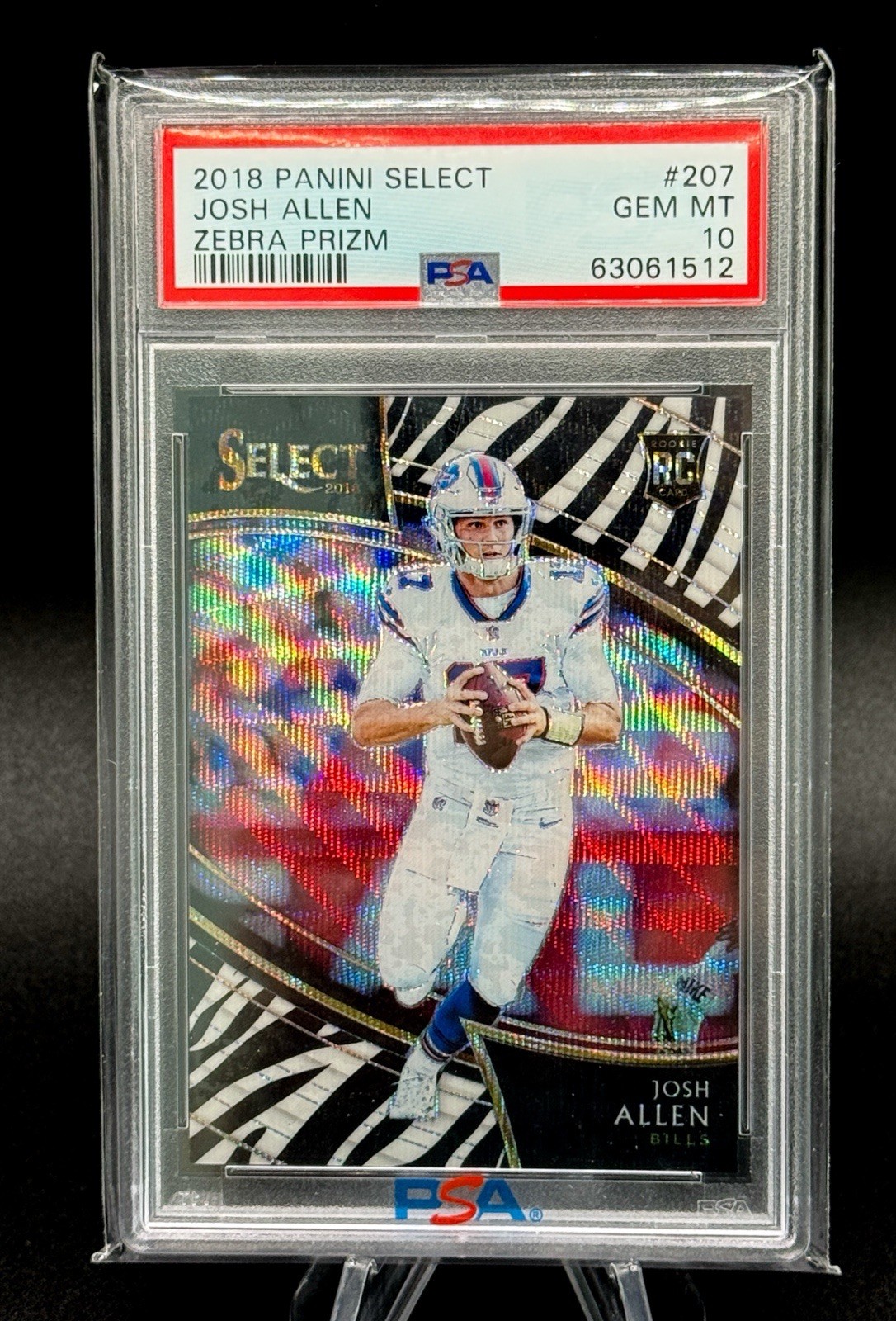 Josh Allen Panini Select #207 Zebra Prizm