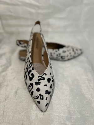 Comfortview Leopard Print Slingback Flats Size 7 Pointed Toe Animal Print 