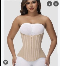 New Shapshe Waist Trainer Corset Tummy Control Beige Size Large