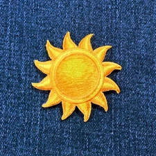 Sun Applique Patch - Embroidered Star Solar Space Badge 1-7/8" (Iron On)