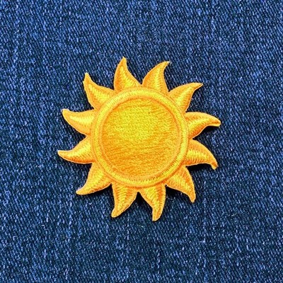 Sun Applique Patch - Embroidered Star Solar Space Badge 1-7/8'' (Iron On)
