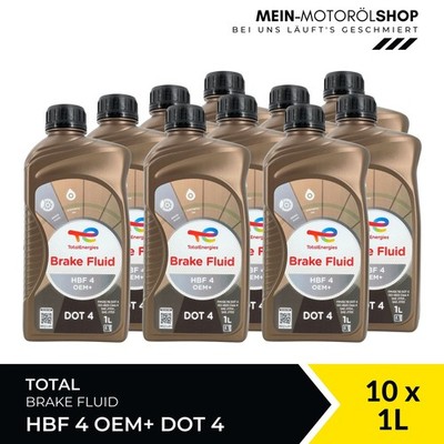 Total Brake Fluid HBF 4 OEM+ DOT 4 FORD Bremsflüssigkeit 10x1 Liter = 10 Liter