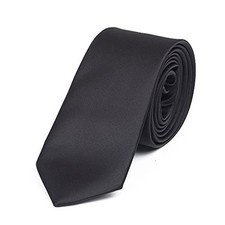 Necktie for Men and Women Solid Color Slim Men's Tie 6 cm Black