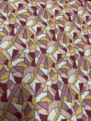Burgundy Gold Patchwork Fabric Retired  1/2  yard 100% Cotton Fabric Free Ship