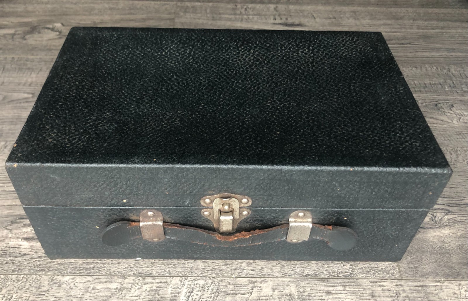 Vintage Suitcase, Carry Luggage Small 1950's Hard Case Leath