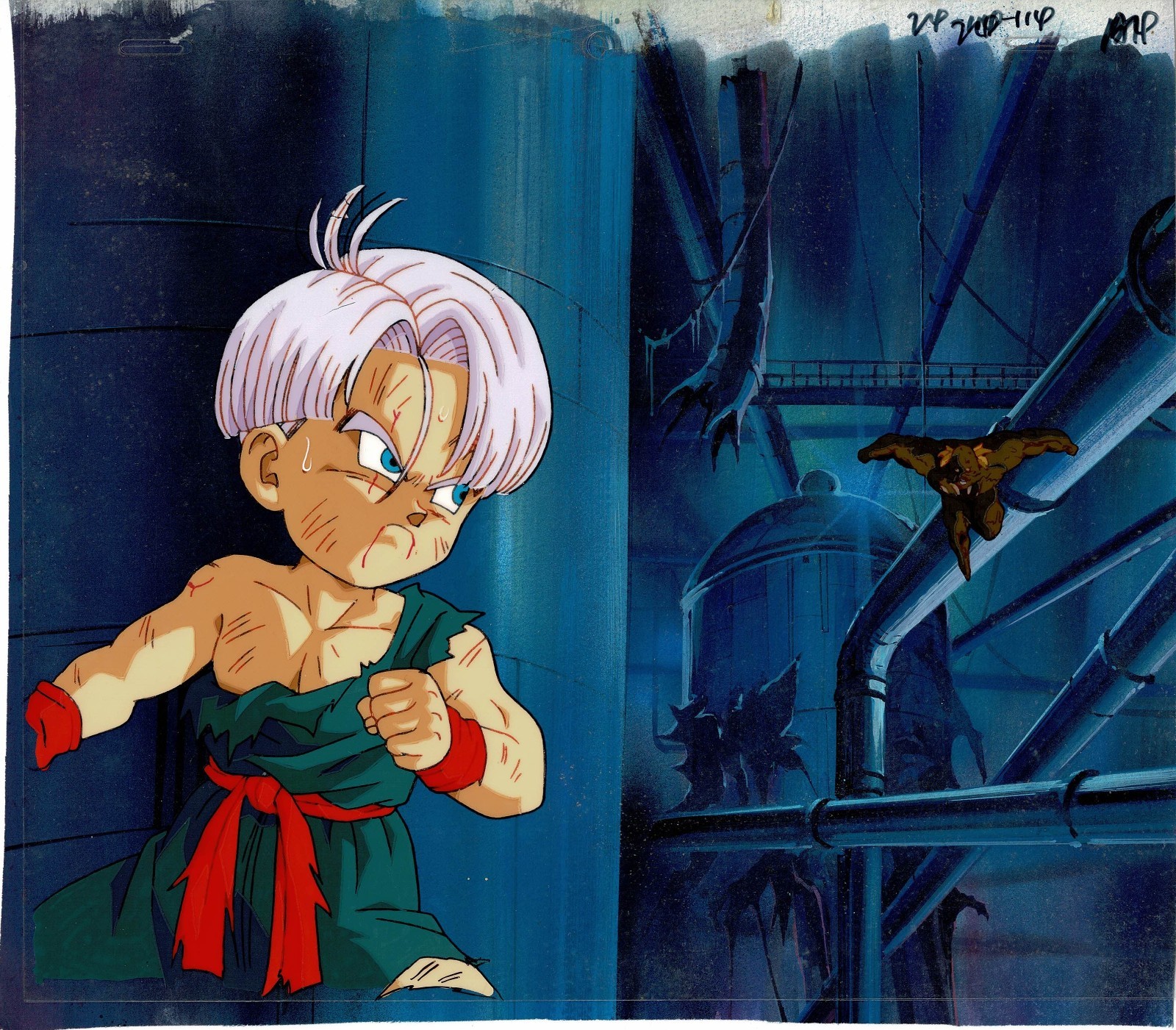 Dragon Ball Z: Kid Trunks 1994 celda de animación original, dibujos, hoja de tiempo