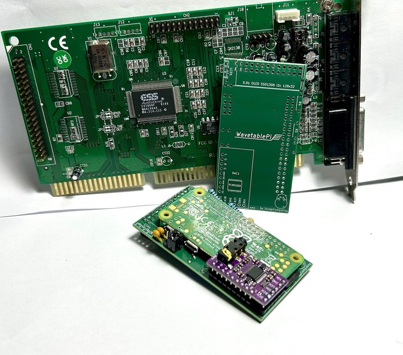 Wavetable Pi module for Retro computers, Set with MT-32 Pi. Emulate MT-32, SC55