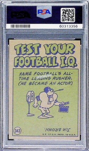 Tarjeta coleccionable 1972 Topps Football #343 Joe Namath en acción New York Jet PSA 7 casi nueva - Imagen 2 de 2