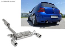  Edelstahl Duplex Anlage ab Kat mit Abgasklappe VW Golf 4 R32 je 100mm dw