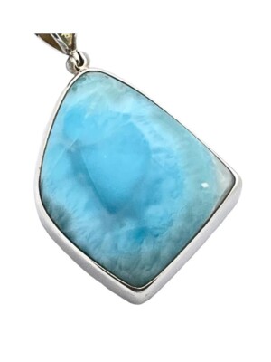 Starborn Larimar Anhäger 925 Sterling Silber mit 18k Gold Akzent