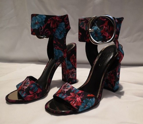 River Island comfy Ankle Strap Floral Heel UK Size 4 - great condition - Picture 4 of 12