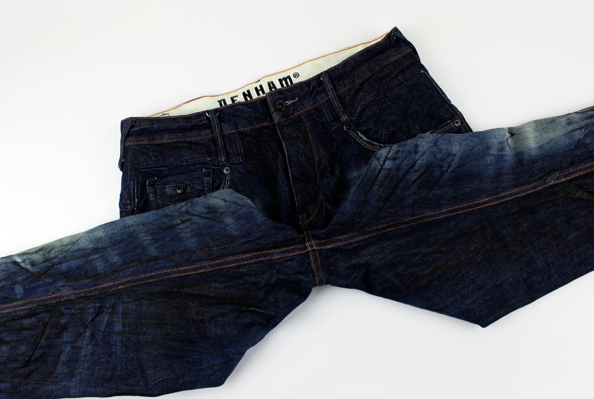 DENHAM CUTTER + Jeanmaker Denim Jeans Pants Button Fly Slim Fit