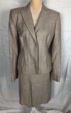 NWT 290 Ann Taylor Sz 12/ 14 Beige Business Skirt Suit Skirt Sz14 Blazer Sz 12
