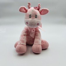 Jingles Pink Giraffe Plush Baby Rattle Toy 9" First And Main Stuffed Animal