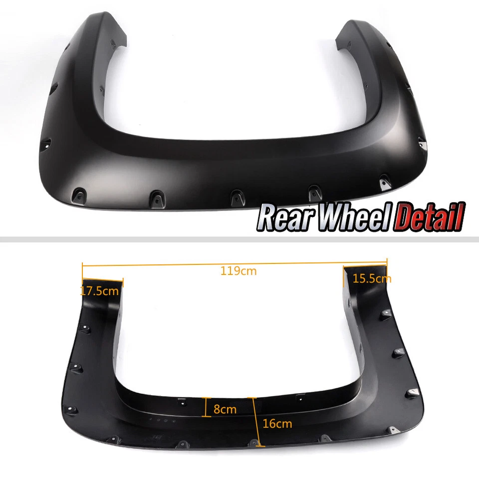 4PCS RIVET FENDER FLARES POCKET STYLE FIT FOR 07-14 SILVERADO 1500 2500HD/3500HD Foto 3 de 4