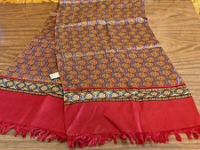 Vintage 1980s Shanghai Hand Rolled Pearl 100 Silk 12 x 64 Scarf Sh u Longevity