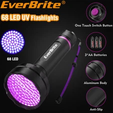 EverBrite Black Light Flashlight 68 LED UV Flashlights 395 nm Ultraviolet Lights