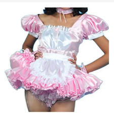 Sissy maid satin dress cosplay costume Tailor-made
