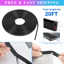 20FT Rubber U Channel Edging Trim Seal 3mmx13mm For 1/16"(1.6mm) Self-Adhesive