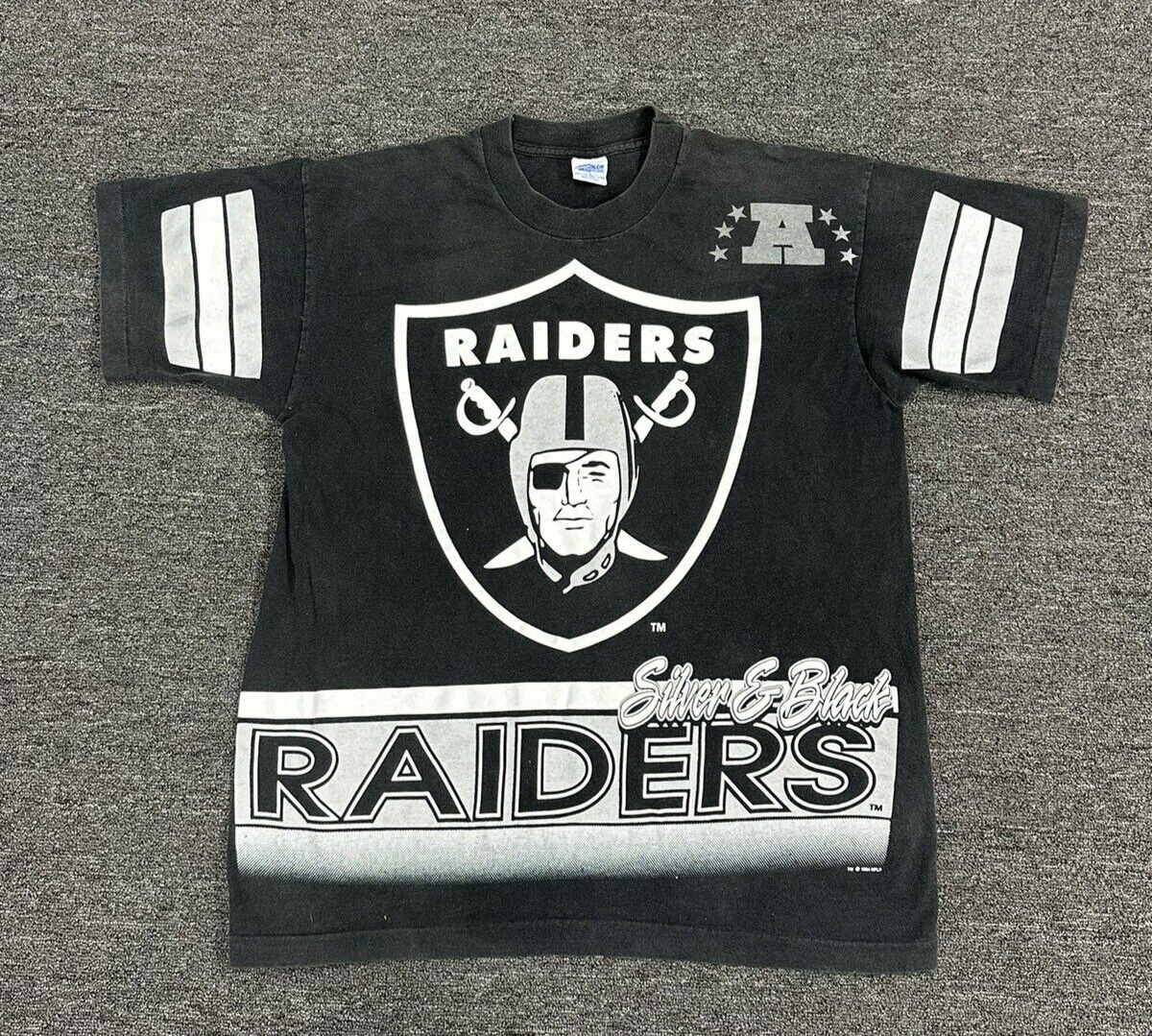 Vintage 1994 Salem NFL Oakland Raiders Football All Over Print 